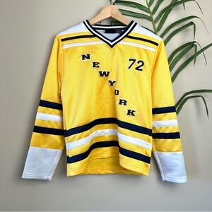 Vintage New York #72 Black and Yellow Hockey Jersey